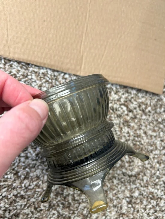 Viking Vintage Glass Pot Belly Stove Fairy Lamp Gray - Picture 10 of 12